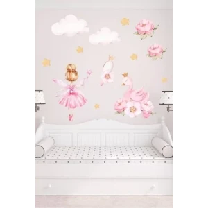 Balerin ve Kuğu Duvar Sticker 70x100 cm