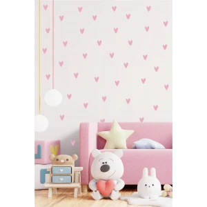 Pembe Kalpler Duvar Sticker 200 Adet