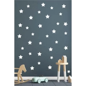 Beyaz Yıldızlar Duvar Sticker 200 Adet