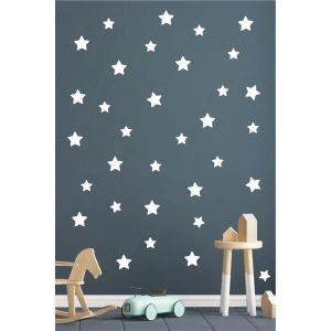 Beyaz Yıldızlar Duvar Sticker 100 Adet