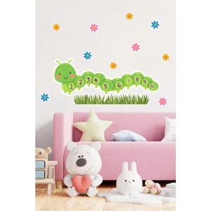Tırtıl Sayılar Eğitici Duvar Sticker 70x100 cm