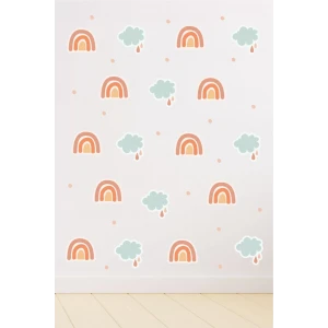 Gökkuşağı Bulut Çoklu - 50 Puantiye Duvar Sticker 50x100cm