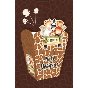 Safari Pastel Popcorn Kutusu (mısır) 8li