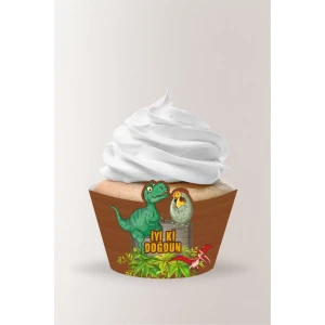 Dinozor Konsepti Cupcake Sargısı 8li
