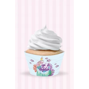 Deniz Kızı Konsepti Cupcake Sargısı 8li