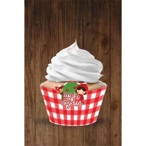 Kırmızı Başlıklı Kız Cupcake Sargısı 8li
