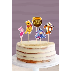 Winnie The Pooh Temalı Pasta Süsü Seti