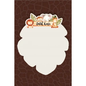 Safari Hayvanları Pastel Dilek Kartı 20li