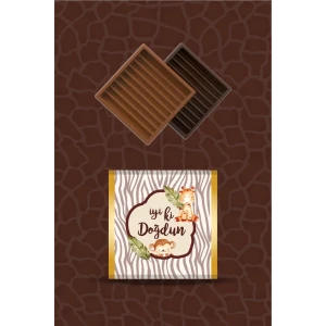 Safari Hayvanları Pastel Çikolata Sargısı 20li