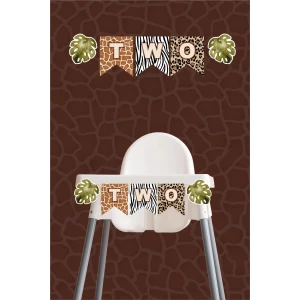 Safari Hayvanları Pastel TWO Banner *Kalın Kağıt