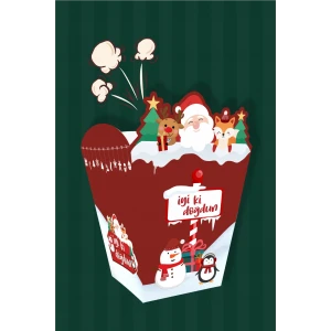 Kış Konsepti Popcorn (mısır) Kutusu *8li Doğum Günü
