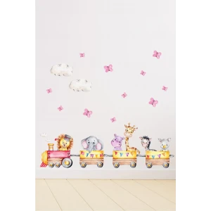 Sarafi Hayvanları Çuf Çuf Tren Duvar Sticker Seti