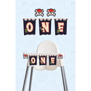 Korsan Konsepti Doğum Günü * ONE Banner Kalın Kağıt