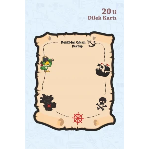 Korsan Konsepti Doğum Günü * Dilek Kartı 20li