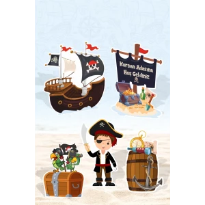 Korsan Konsepti Doğum Günü * Ayaklı Pano Set