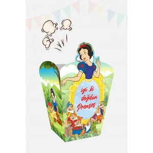 Pamuk Prenses Popcorn (mısır) Kutusu *8li Doğum Günü