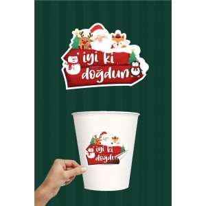 Kış Konseptli *Doğum Günü  *Sticker 20li Yapışkanlı Kağıt