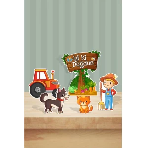 Çiftlik Konseptli Farm One Ayaklı Pano Seti ( Masa Üstü ) ** Kalın Kağıt