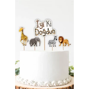 Safari Doğum Günü Pasta Süsü **Kalın Kağıt
