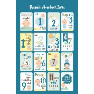 Erkek Bebek 16 lı Anı Kartları ( Babyboy Lovely )