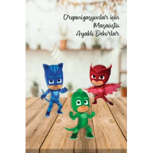 Pj mask Ayaklı Pano Seti ( Ayaklı Dekor Pano ) (Masaüstü) ** Kalın Kağıt