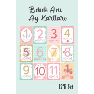 Bebek Aylık Fotoğraf Çekim Anı Kartı ( Linear )