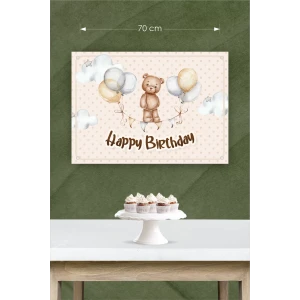 Ayıcık Temalı Doğum Günü * Branda Afiş 50x70 cm