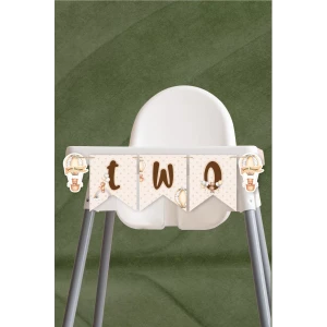 Ayıcık Temalı TWO 2 Banner (Kalın Kağıt) Doğum Günü