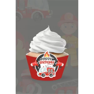 İtfaiye Temalı Cupcake Sargısı 8li