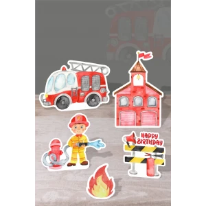İtfaiye Temalı Doğum Günü * Ayaklı Pano Seti