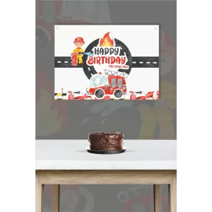İtfaiye Temalı Doğum Günü * Branda Afiş 50x70 cm