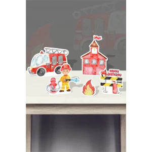 İtfaiye Temalı * Masa Üstü Set (Kağın Kağıt)