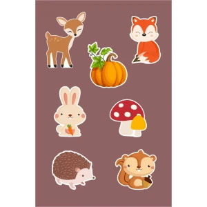 Orman hayvanları Konsepti *Kürdanlı Cupcake Süsü 20li *Kalın Kağıt