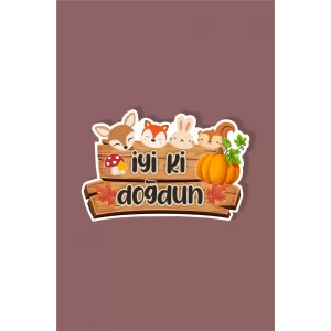 Orman Hayvanları Konsepti *Sticker (Etiket) 20li * Yapışkanlı Kağıt