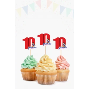 Pamuk Prenses Temalı * 10 (on) Yaşında Cupcake Süsü 10lu
