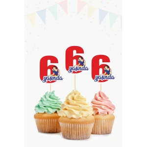 Pamuk Prenses Temalı * 6 (altı) Yaşında Cupcake Süsü 10lu
