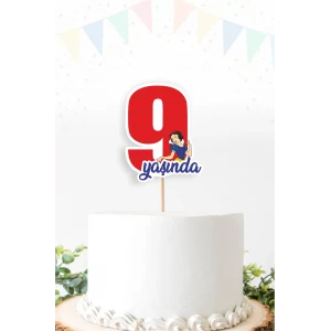 Pamuk Prenses Temalı 9 (dokuz) Yaşında Pasta Süsü *Kalın Kağıt
