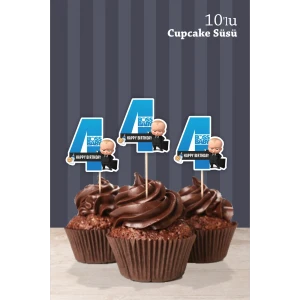 Patron Bebek Boss Baby Temalı 4 Yaşında Cupcake Süsü 10lu