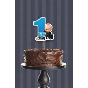 Patron Bebek Boss Baby Teması 1 Yaşında (Bir) Pasta Süsü *Kalın Kağıt