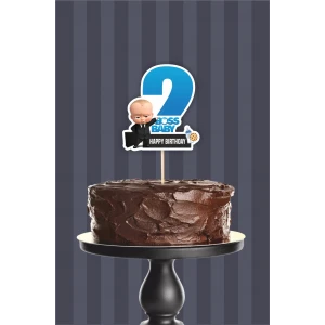 Patron Bebek Boss Baby Teması 2 Yaşında (iki) Pasta Süsü *Kalın Kağıt