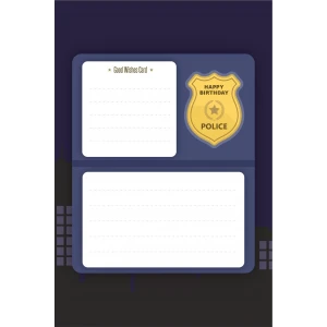 Polis Temalı Doğum Günü Dilek Kartı 20li