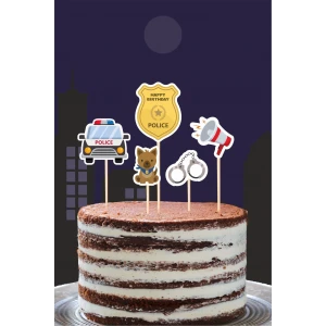 Polis Temalı Pasta Süsü Seti