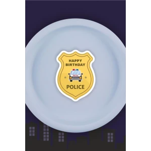 Polis Temalı Tabak Sticker (Etiket) 15li * Yapışkanlı Kağıt