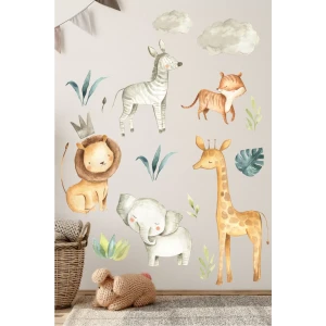Safari Hayvanları Duvar Sticker 70x100 cm