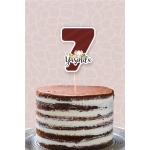 Safari Pastel 7 Yaşında (yedi) Pasta Süsü *Kalın Kağıt