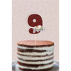 Safari Pastel 9 Yaşında (dokuz) Pasta Süsü *Kalın Kağıt
