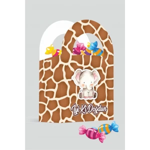 Safari Pastel Temalı Mini Çanta 12x7 cm *8li Paket