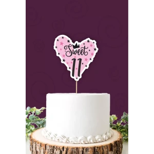 Sweet 11 pembe-siyah Pasta Süsü *Kalın Kağıt
