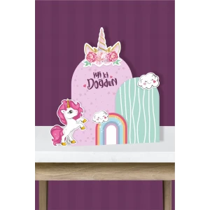 Unicorn Parçalı Ayaklı Pano 3Boyutlu (Masa Üstü) * Kalın Kağıt