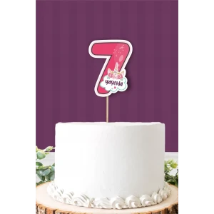 Unicorn Temalı 7 Yaşında (yedi) Pasta Süsü *Kalın Kağıt